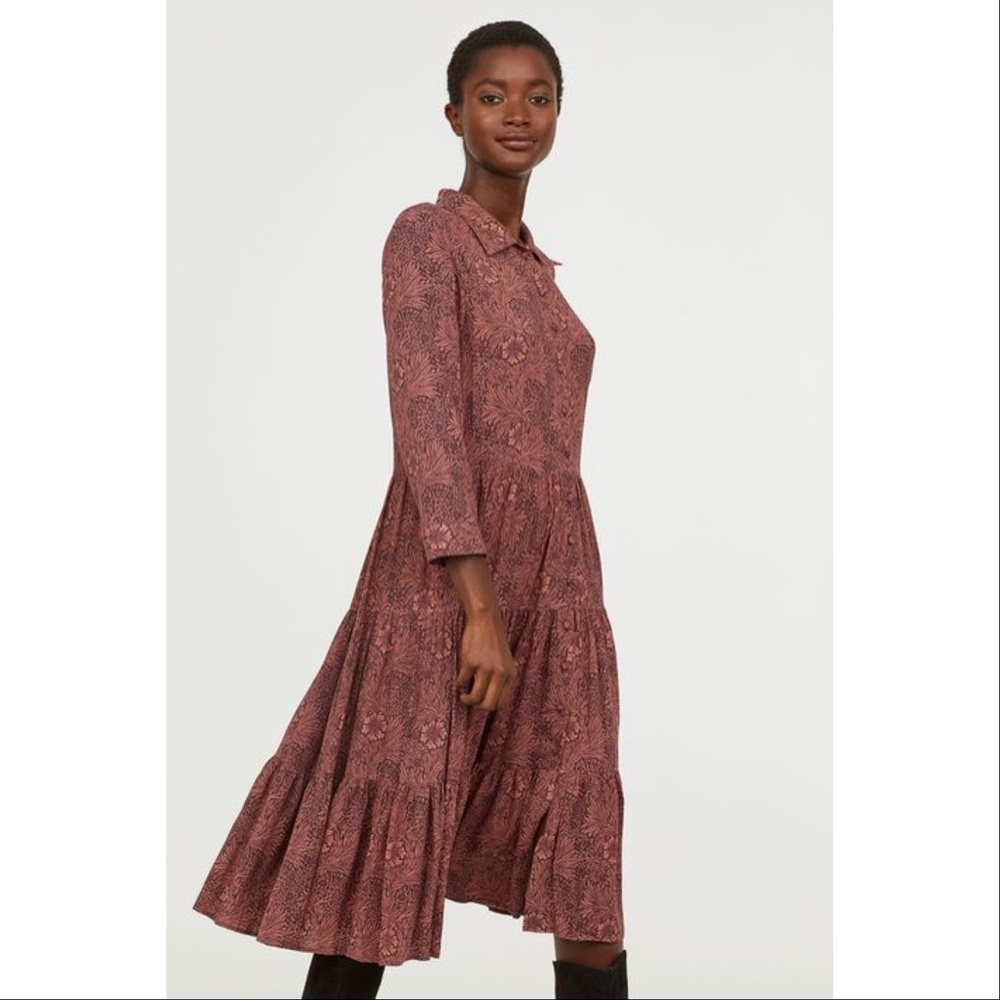 H&M Morris and Co Deep Red Boho Maxi Dress